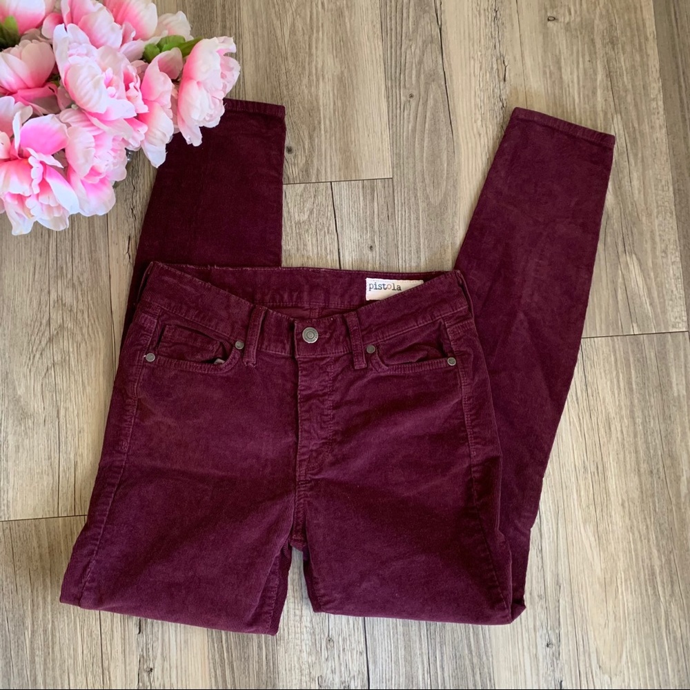 PISTOLA Cassidy Corduroy Wine Skinny Pants